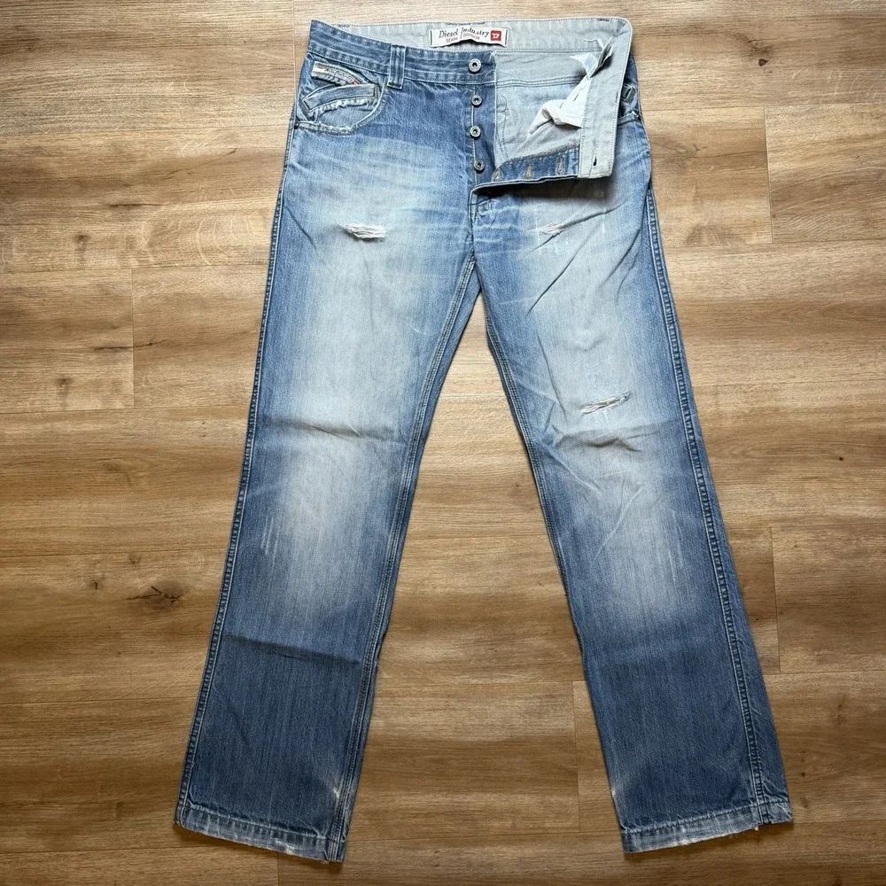 Vintage Diesel Kulter Jeans‎ Men 31x32 Blue Straight Leg Distressed Faded Y2K